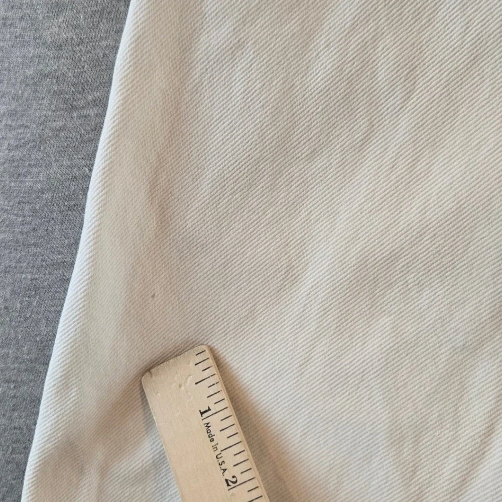 Vintage Stussy Jeans Mens 34 Cream Baggy Made USA Button Fly Denim 80's Skater